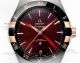 V+ Factory Swiss-grade replica Omega Master Chronometer red dial ceramic bezel (4)_th.jpg